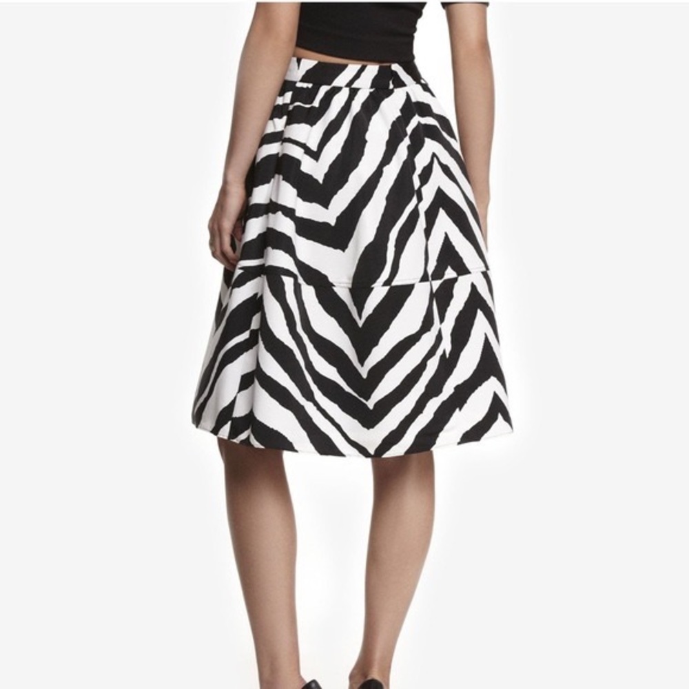 Express Black and White A-Line Skirt